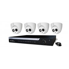 4 Channel DVR w/ (4) HD 4.0MP COAX Cameras